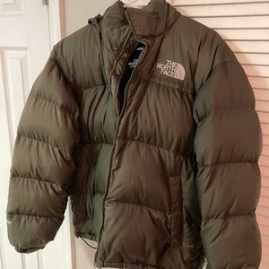 North Face Puffer Jacket Mens Hunter Green Large